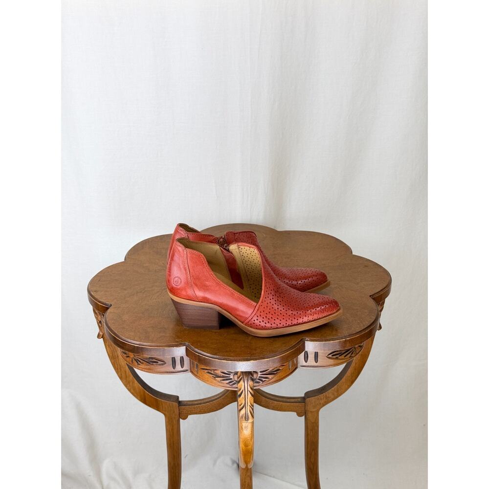 NIB Casta Deli Papaya / Burnt Orange Stack Heel Side Cut Shoe #0280 SZ 36 EU - Picture 4 of 8